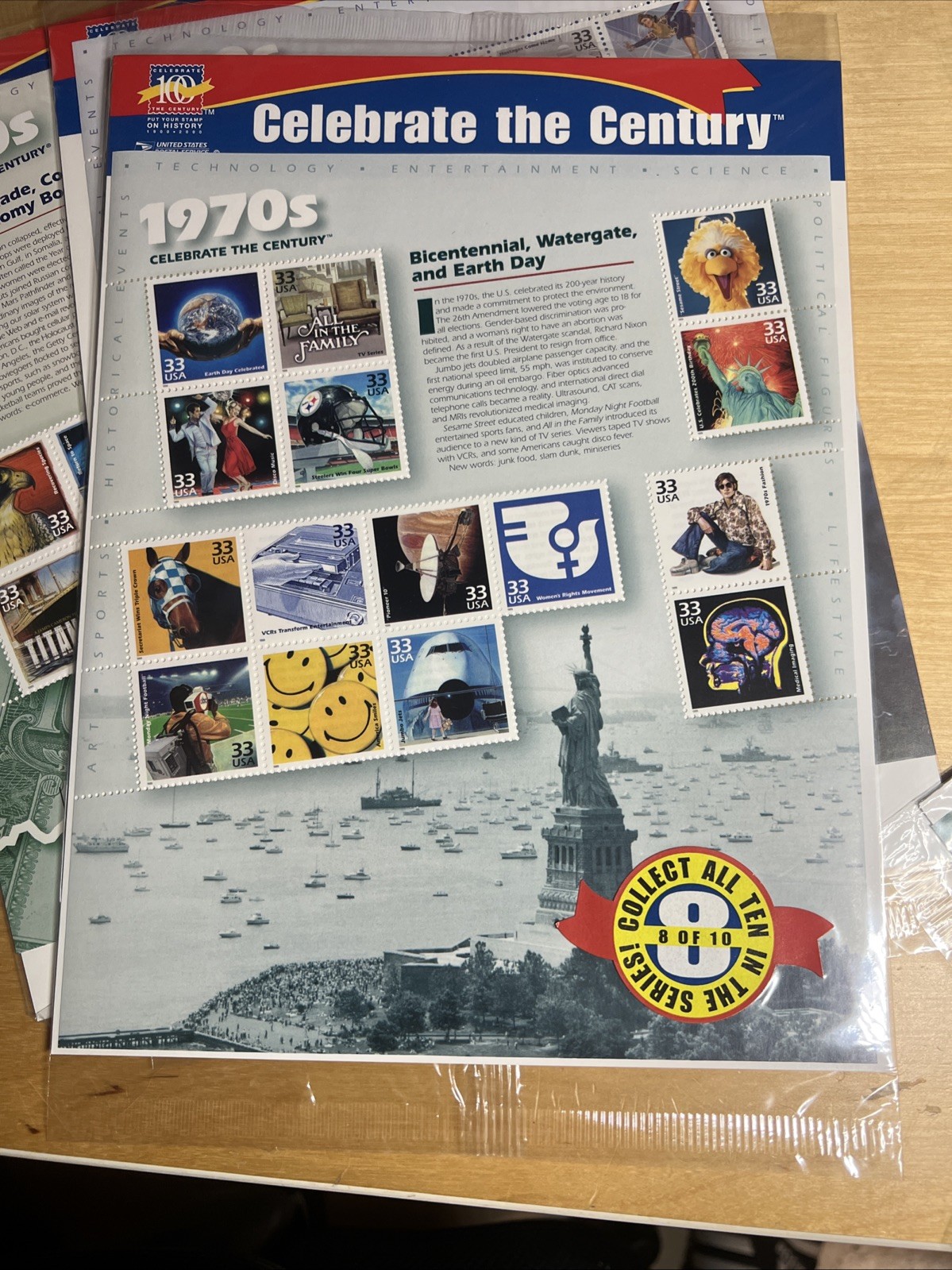 New Sealed CELEBRATE THE CENTURY 1900-1990. Complete 10 Sheet Set US Stamps