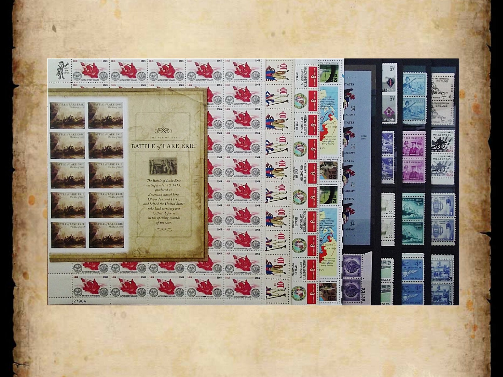 US Postage Stamps Face Value $45+ Unused Lot #12 Sheets Blocks Military History