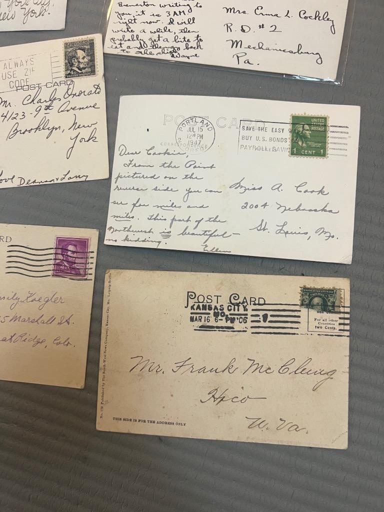 Lot of 17 postcards misc ages early 1900’s Stamps lincoln washington (B2024B)