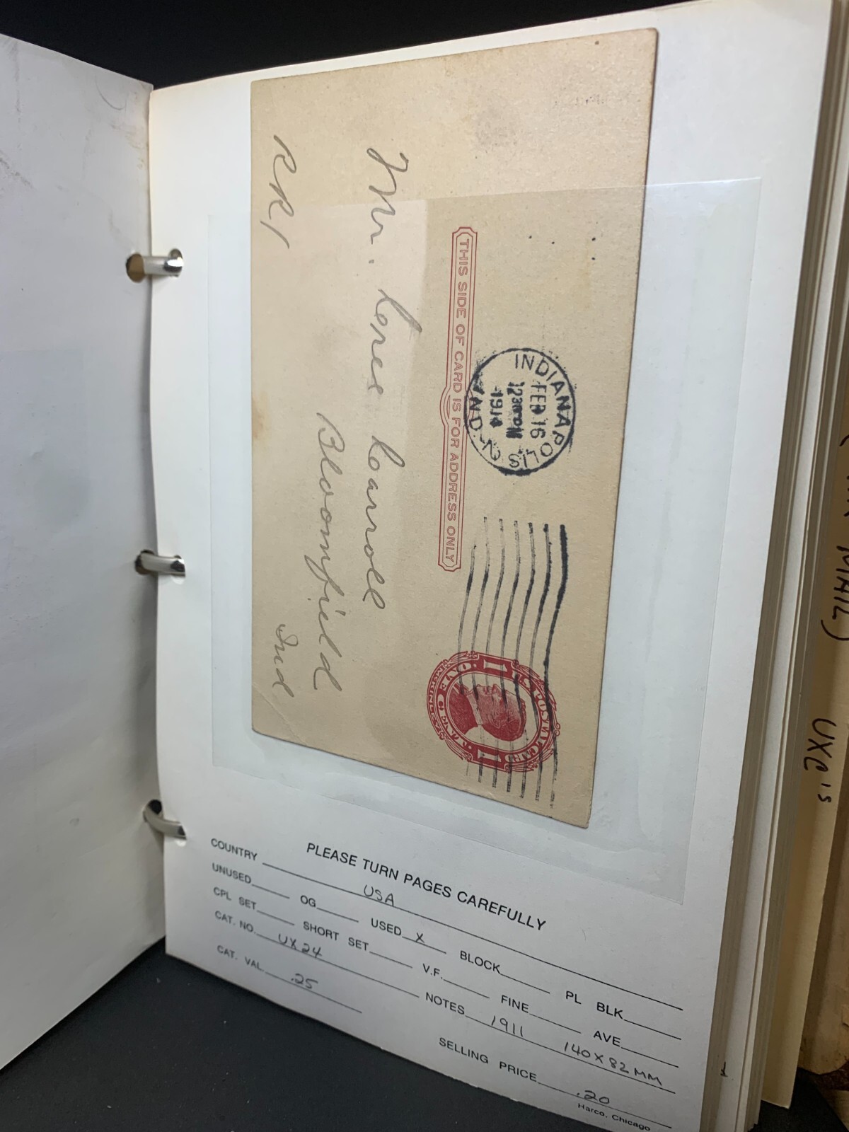USA 1911 Postal Card UX24 Mckinley 1 Cent Indiana Polis