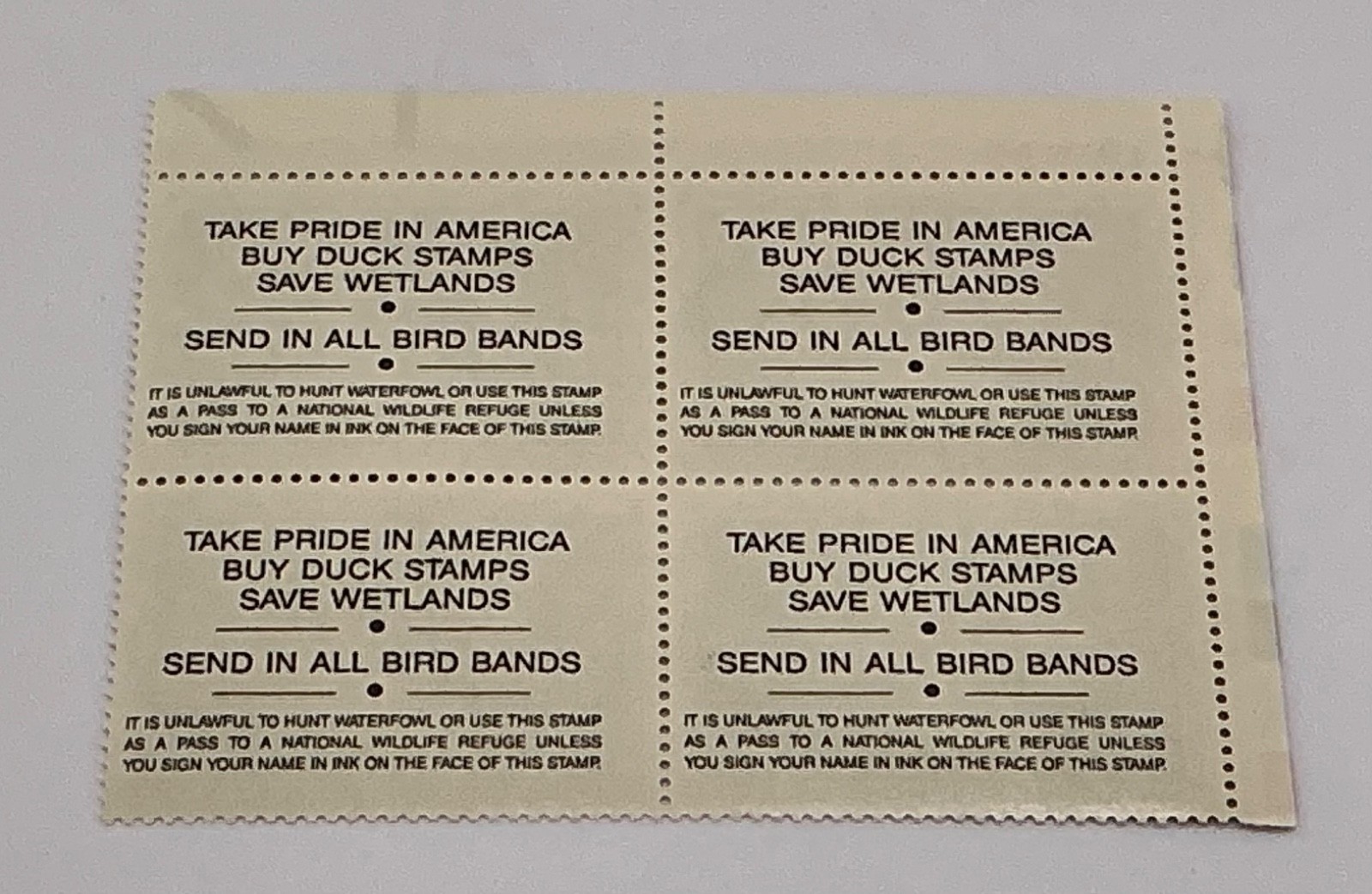 1993 US Federal Scott #RW60 Canvasbacks Block of 4 MNH