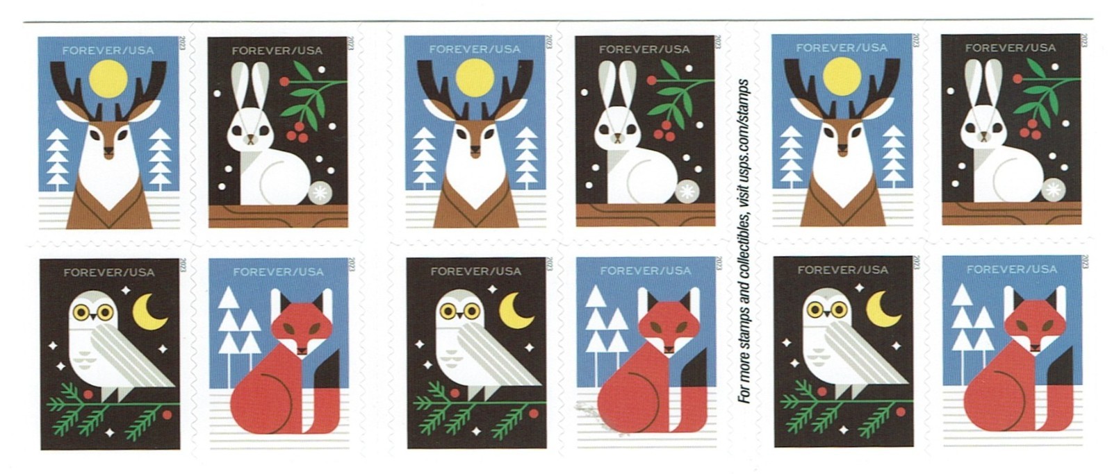 SCOTT 5822 – 5825 – WINTER WOODLAND ANIMALS BOOKLET OF 20 – MNH