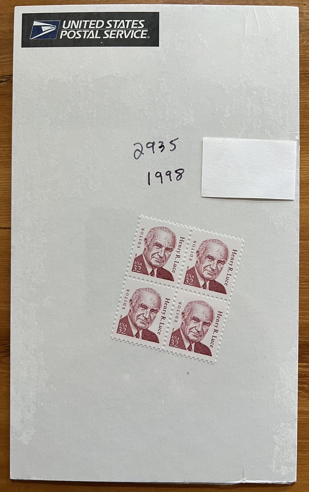 2935 Henry Luce – Block of 4 – MNH – Free Shipping – Issued 1998