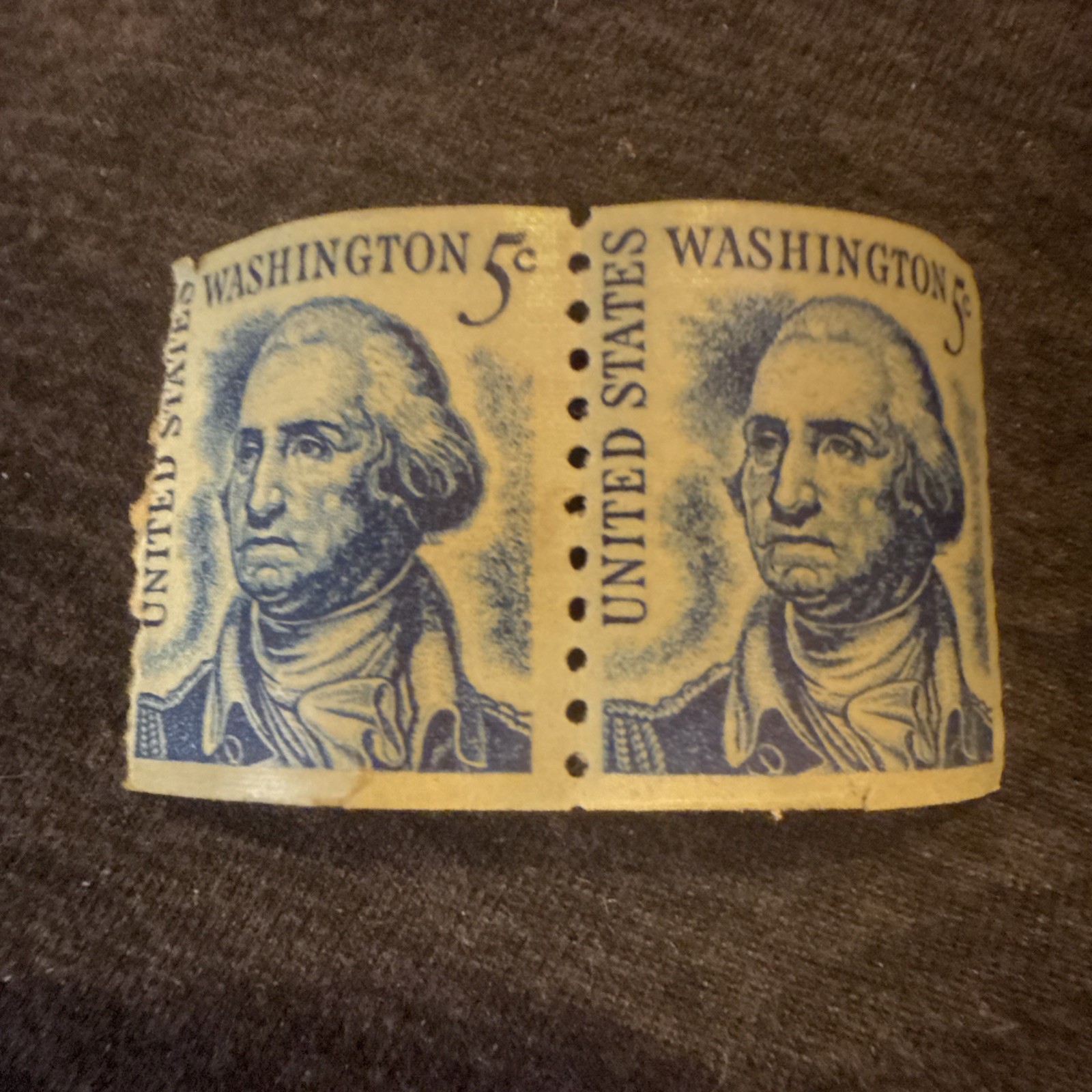 1966 3 US 5 Cent George Washington Stamp Blue Unused Rare Vintage