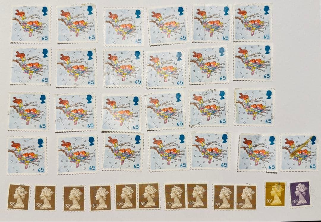 Unused United Kingdom Great Britain Queen Elizabeth Christmas Stamps x37