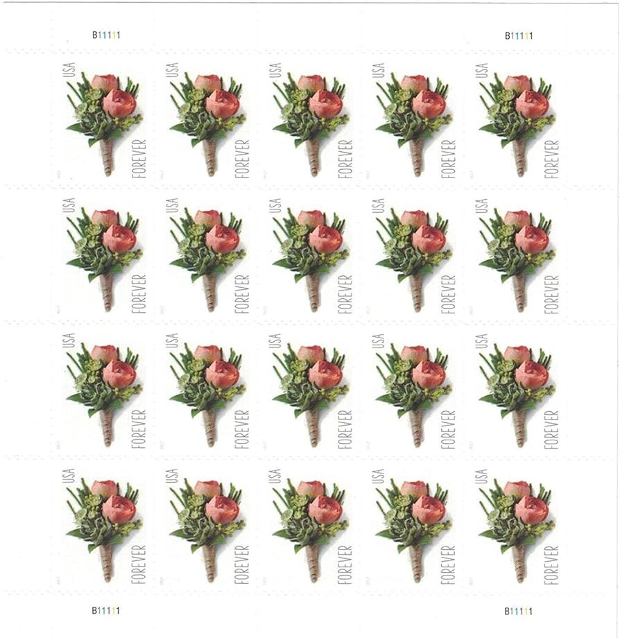 40 “CELEBRATION BOUTONNIERE” FOREVER STAMPS Wedding Invitations RSVP