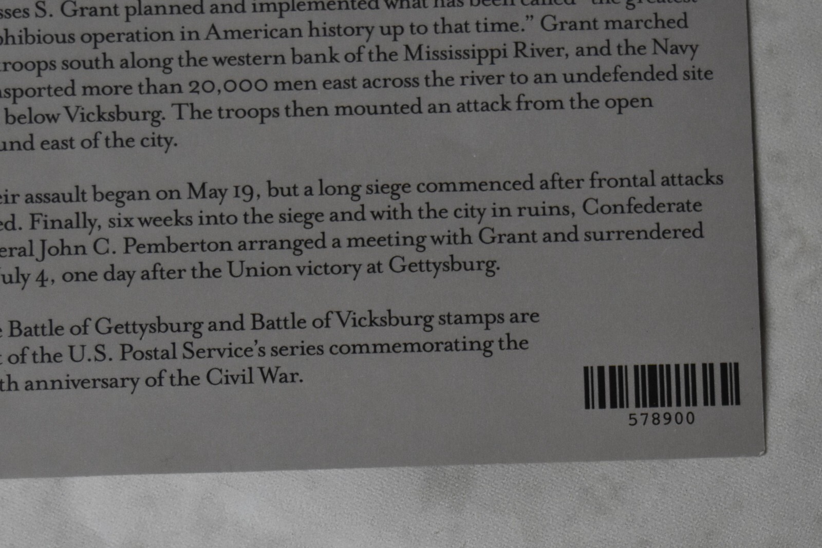 USPS Civil War Stamp Sheet 1863 Gettysburg, Vicksburg issued 2013 uncut