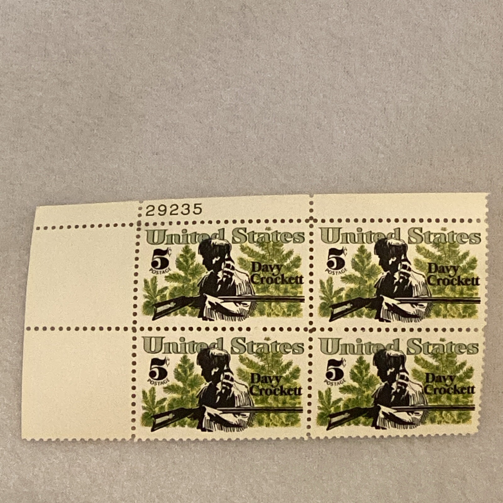 MINT 1967 DAVY CROCKETT Block of 4 Collectible Unused Stamps US Postage
