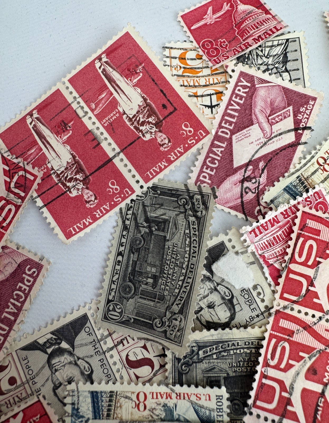 Vintage US Airmail and Special Delivery Stamp Mixture Lot 1940s-1960s Used