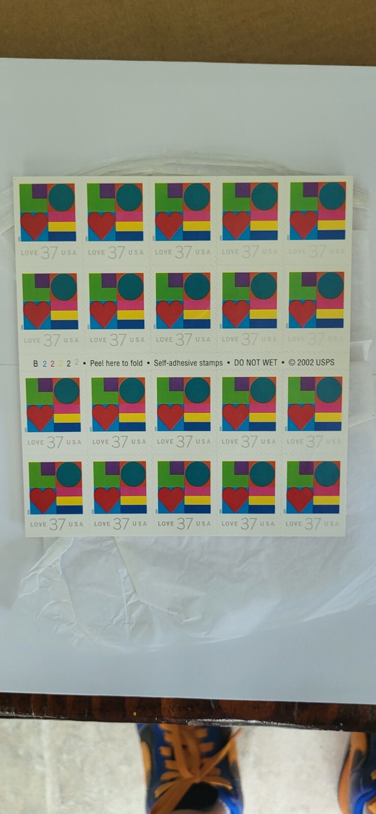LOVE Stamps 37cents Sheet Of 20
