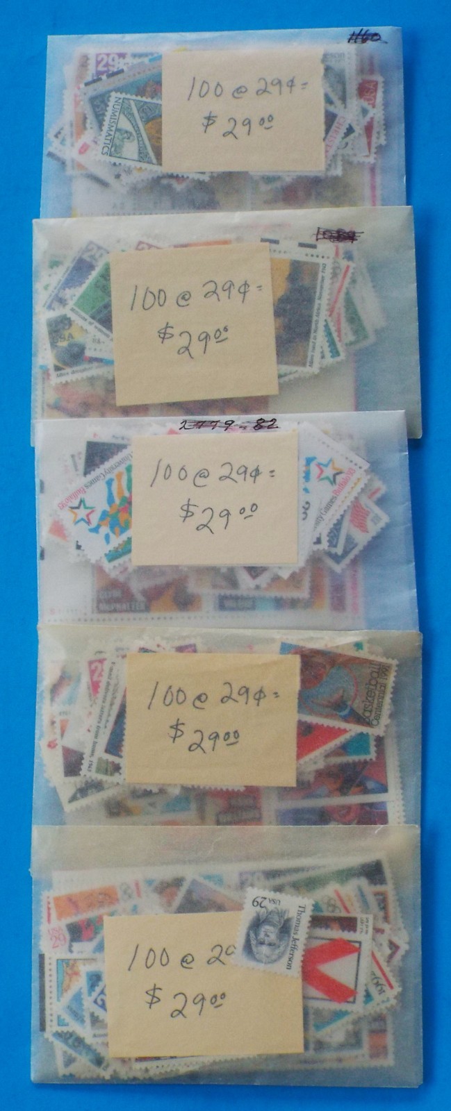 US Discount Postage 500 29 Cent 29c Stamps Blocks Singles Mixed Mint Lot #5