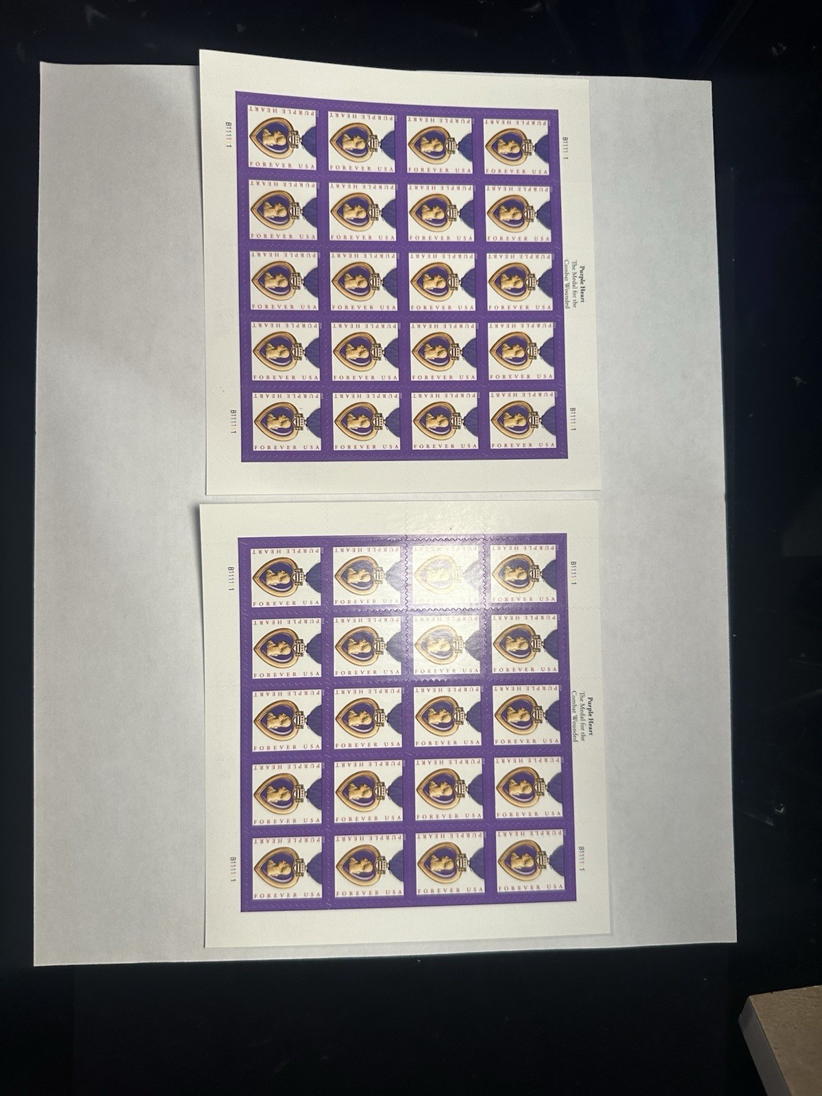 USPS Purple Heart Forever Stamps 40 Count