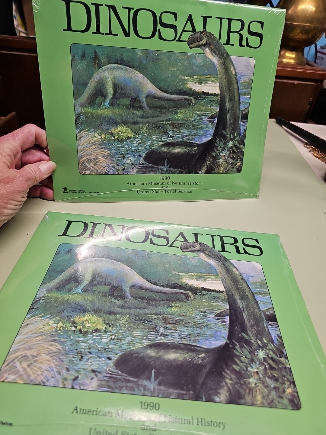 2 1990 Dinosaurs USPS Calendar American Museum Natural History SEALED NEW (OK)