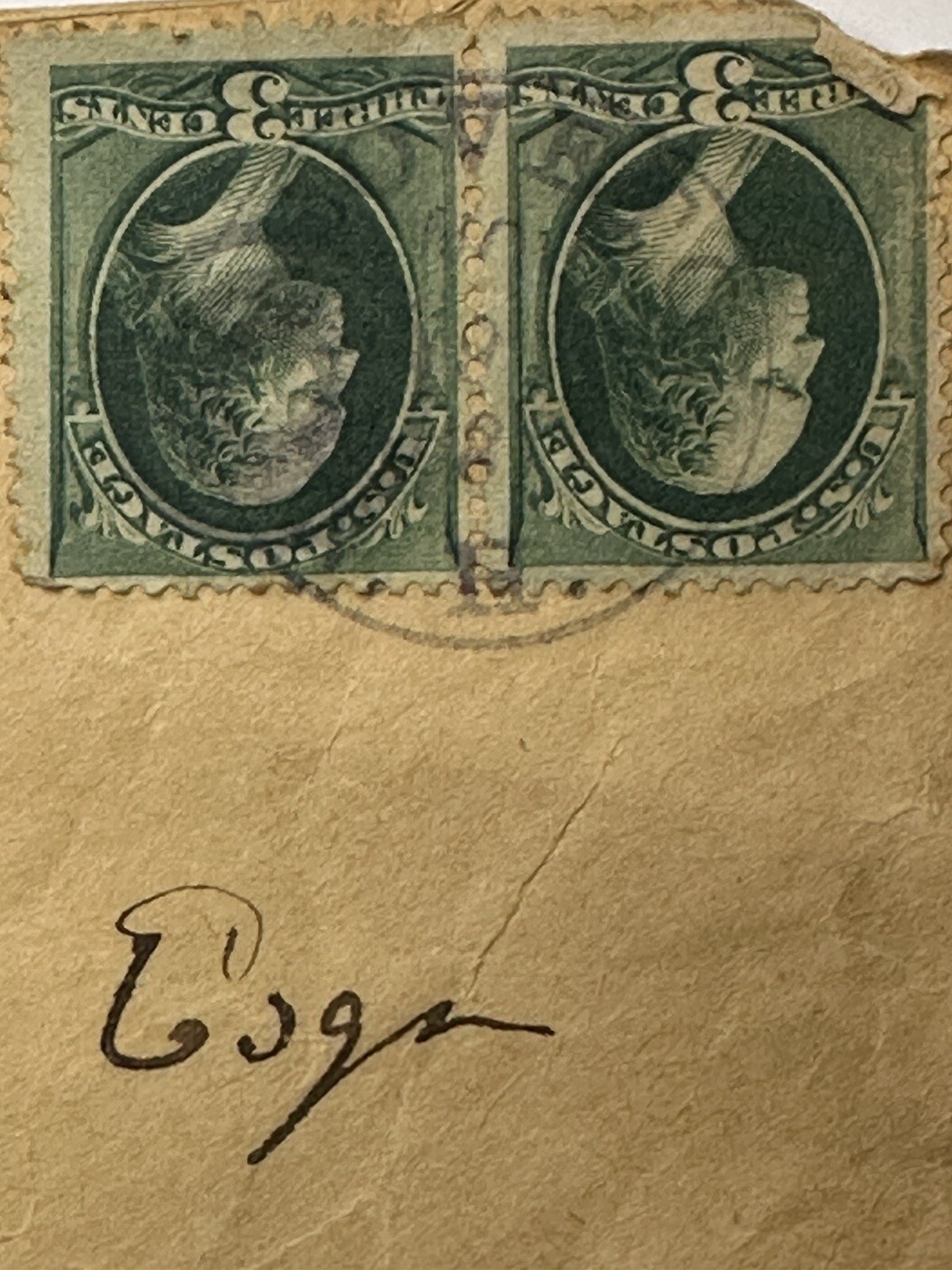 VICTORIAN ERA EMPTY ENVELOPE ONLY COOS NH UPSIDE DOWN 3-cent STAMPS 1881 B57