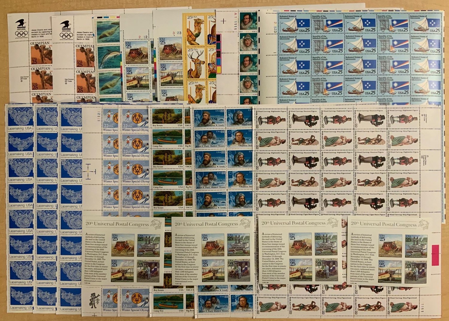 Deep Discount 22-25¢ Postage Sheet Collection Face Value $210.00 Stuart Katz