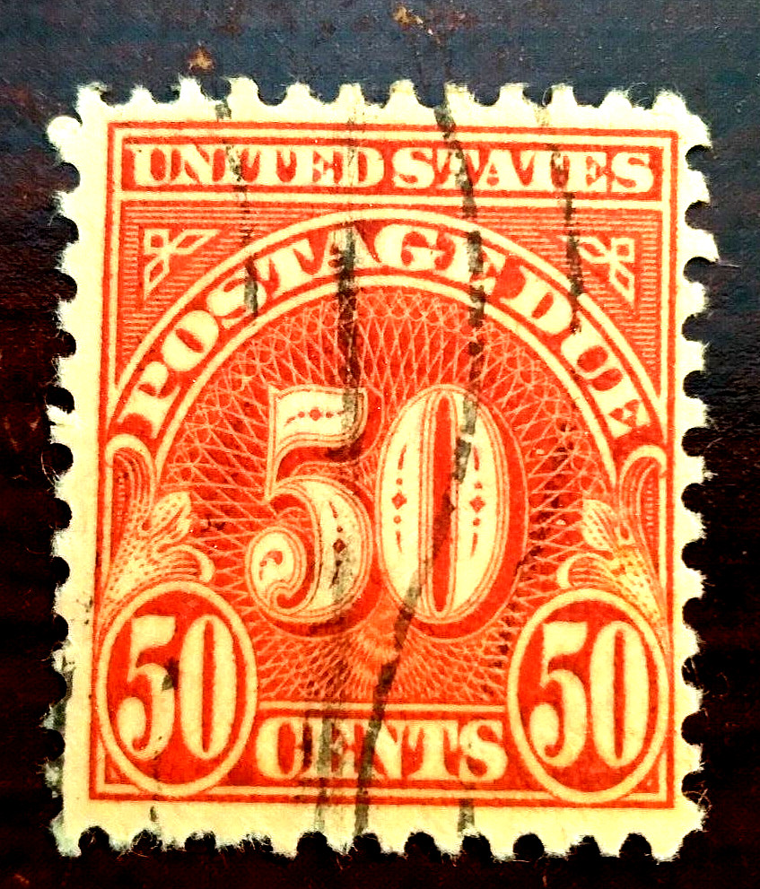 SCOTT # J86 – ONE 50 CENTS POSTAGE DUE RED USED STANP SEE PHOTOS FOR CONDITION
