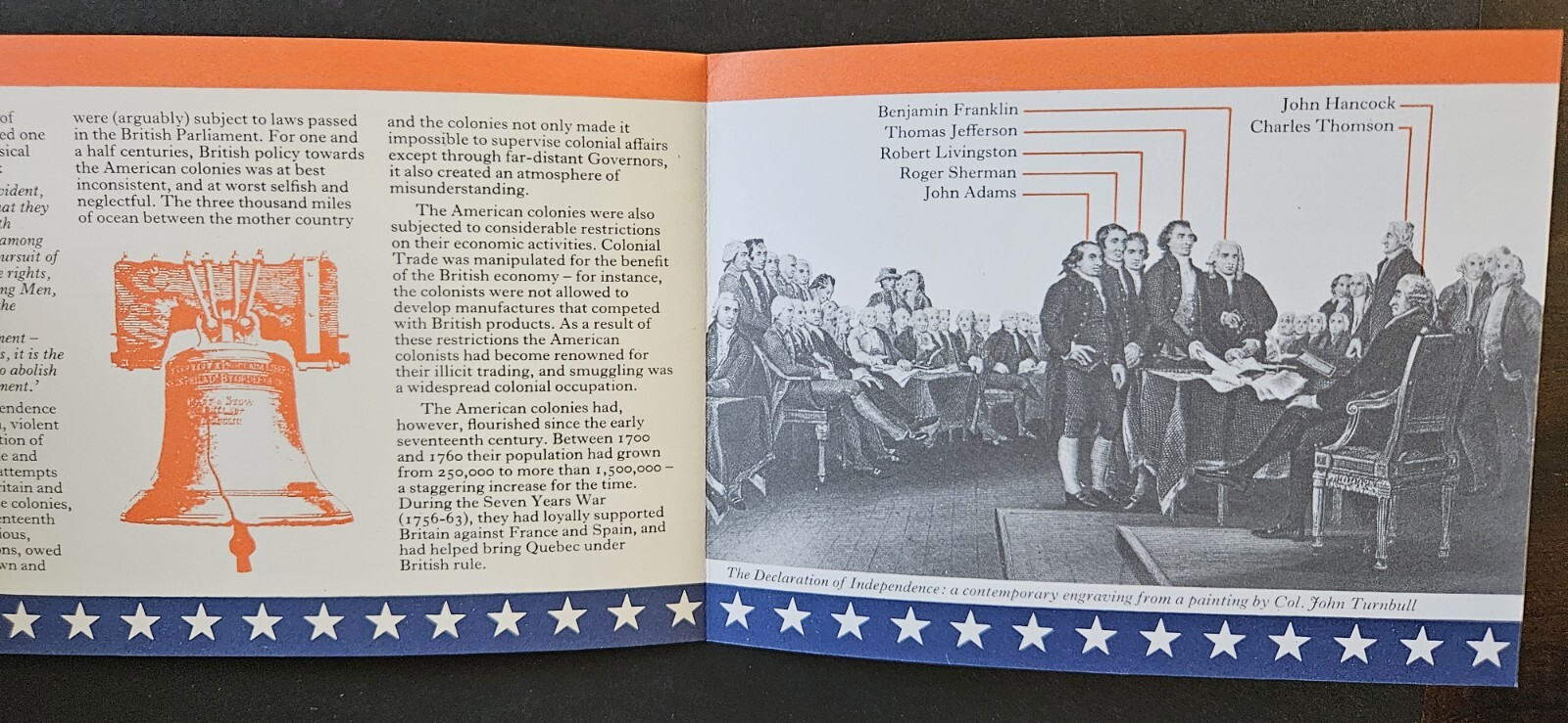 1976 UK POST OFFICE MINT STAMPS U.S. BICENTENNIAL FRANKLIN PRESENTATION PACK