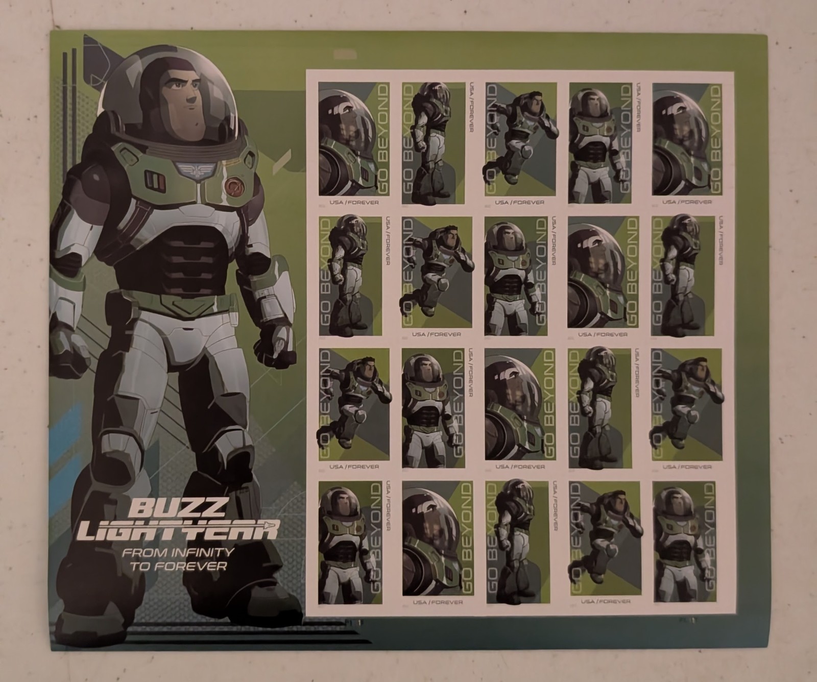 USPS Disney Pixar Buzz Lightyear Forever Stamps Sheet of 20 Free Shipping