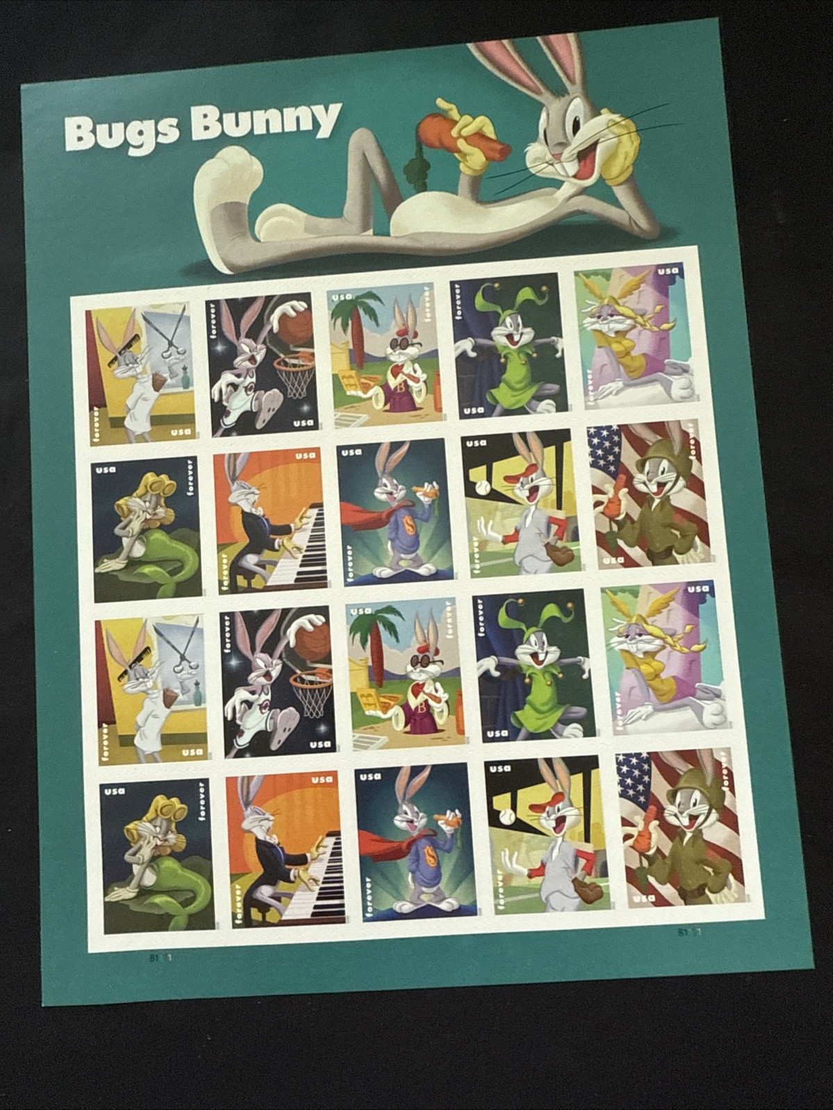 1 SHEET US Postage – 20 BUGS BUNNY FOREVER STAMPS