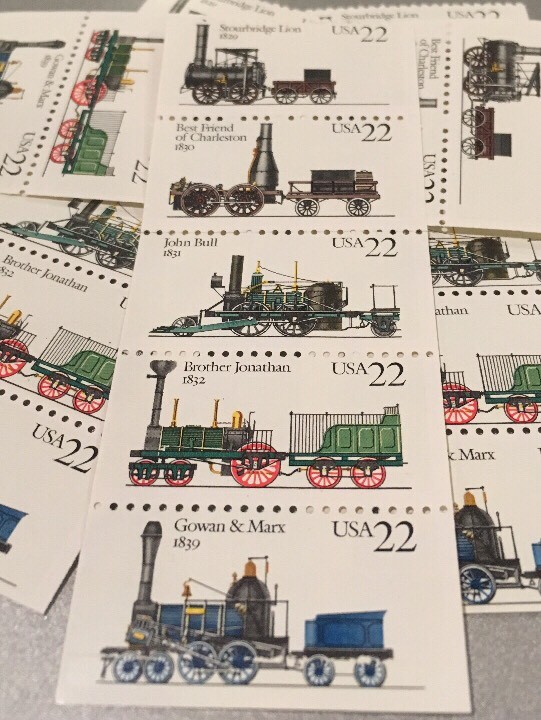 20 Steam Engine Stamps For Holiday, Wedding And Valentine Mail