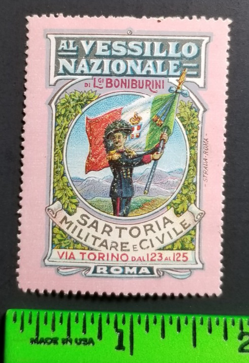 Vintage Military Civil Tailor Torino Italy Poster Stamp