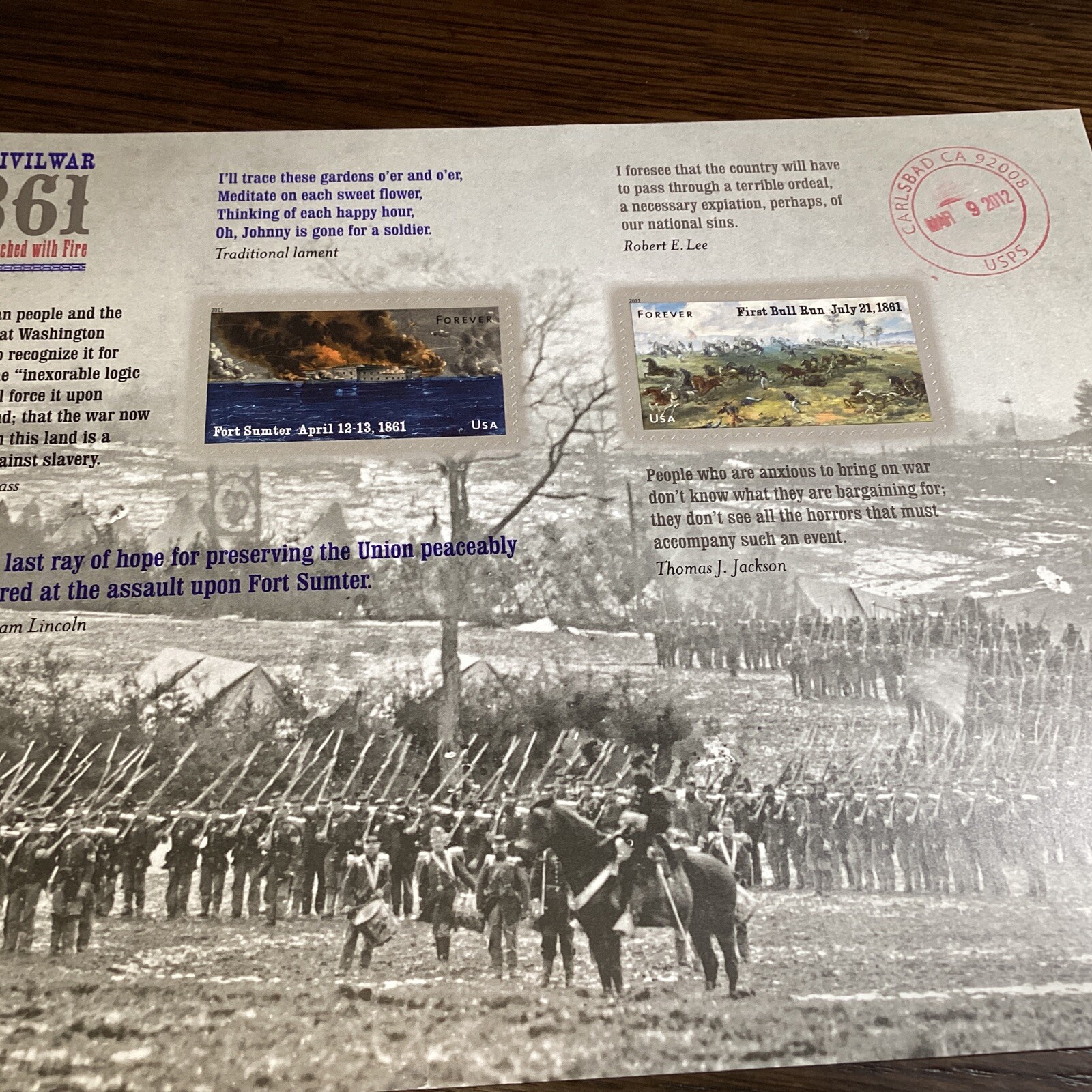 SCOTT#4522-23-THE CIVIL WAR – A NATION TOUCHED WITH FIRE-PANE OF (12)MNH(PM)2011