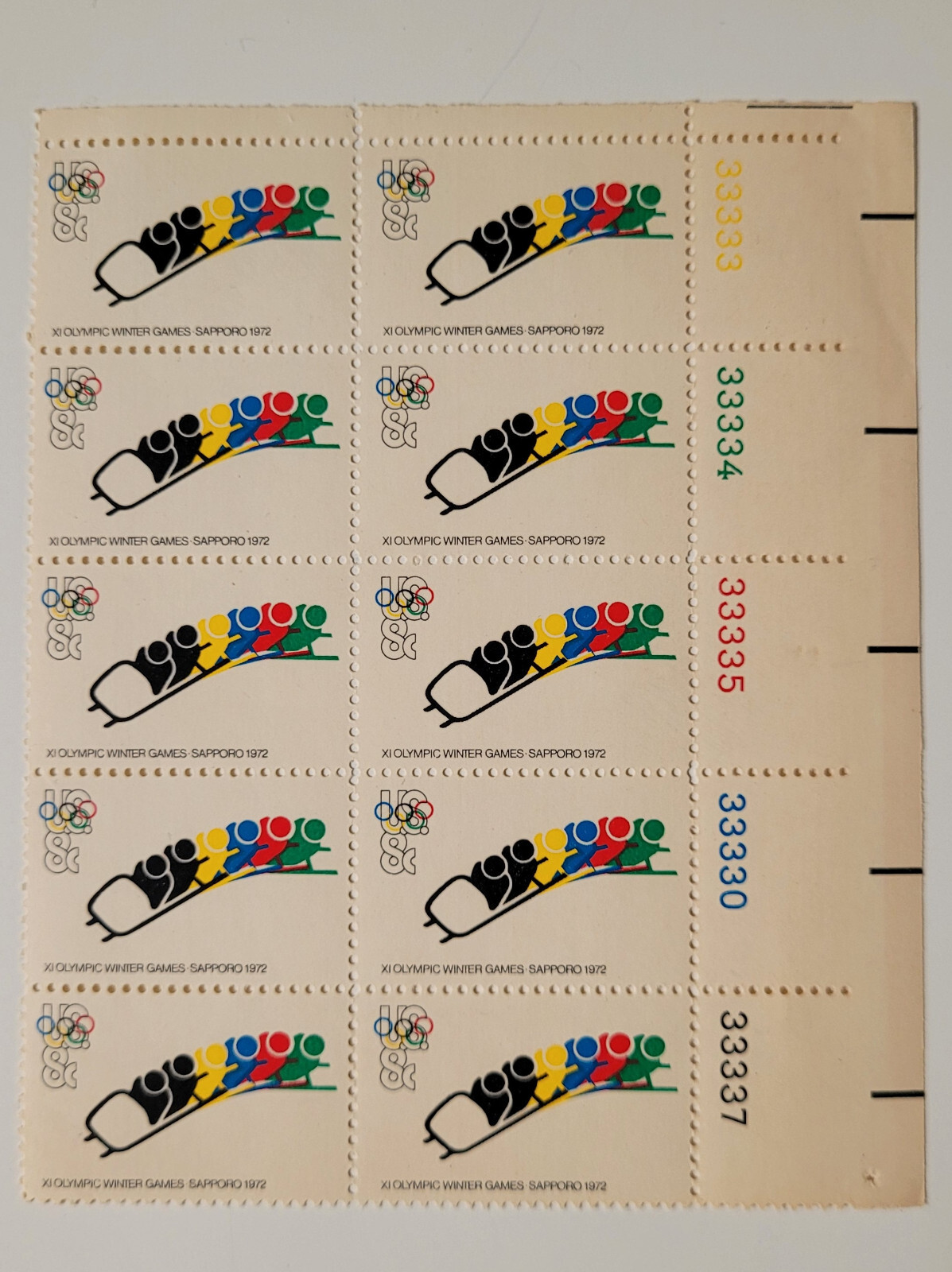 US Stamp 1972 Winter Olympic Sapporo Japan Bobsled Scott #1461