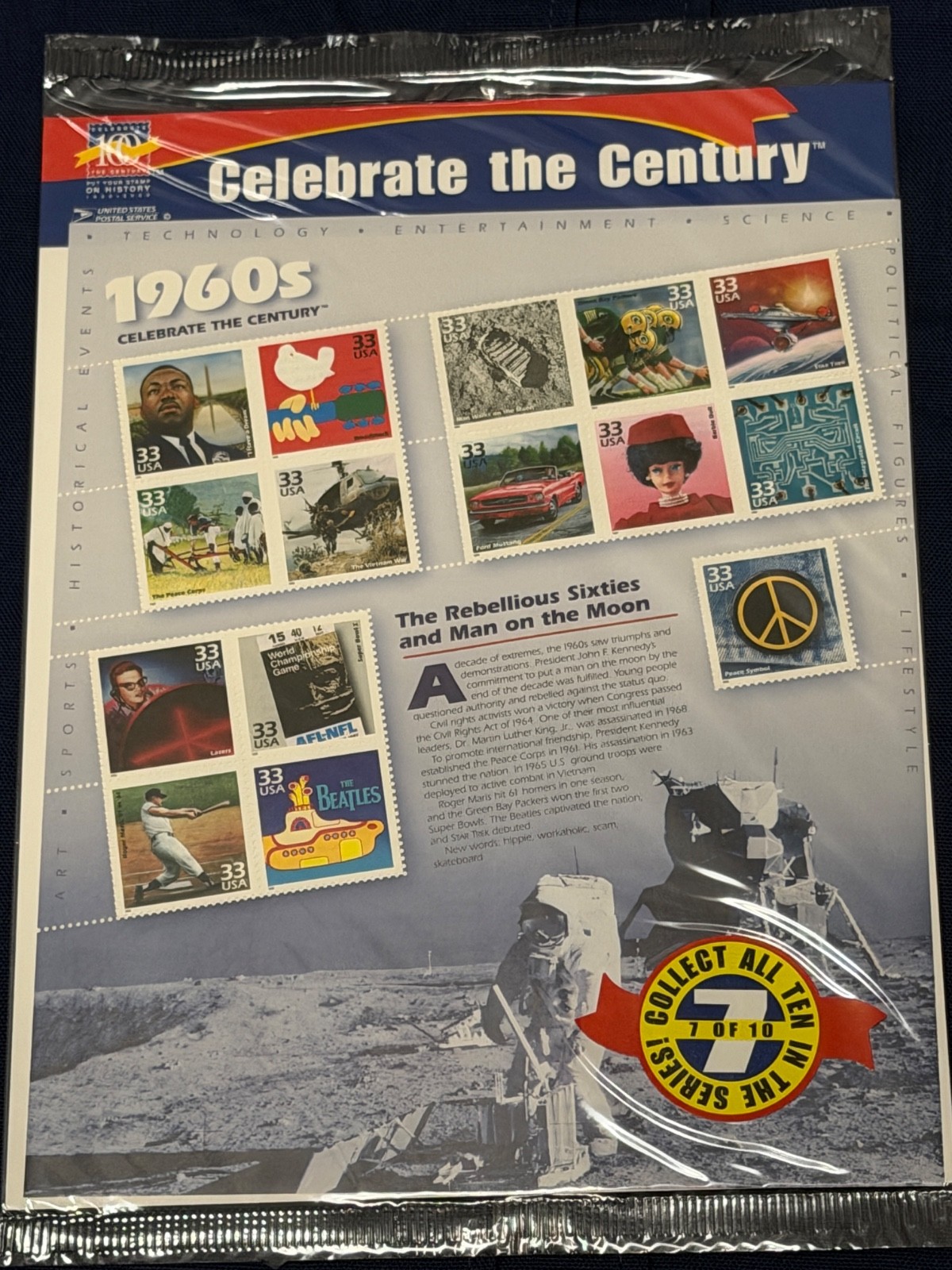 CELEBRATE THE CENTURY 1900-1990. Complete 10 Sheet Set US Stamps USA -unopened