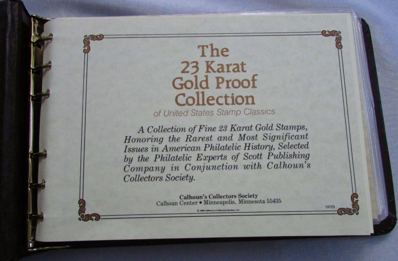 THE 23 KARAT GOLD PROOF COLLECTION OF THE UNITED STATES STAMP CLASSICS 30 PAGES