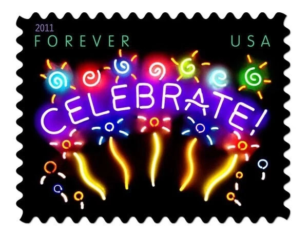 100 stamps USPS Celebrate! 2011 Colorful Forever Postage Stamp Sheets USPS
