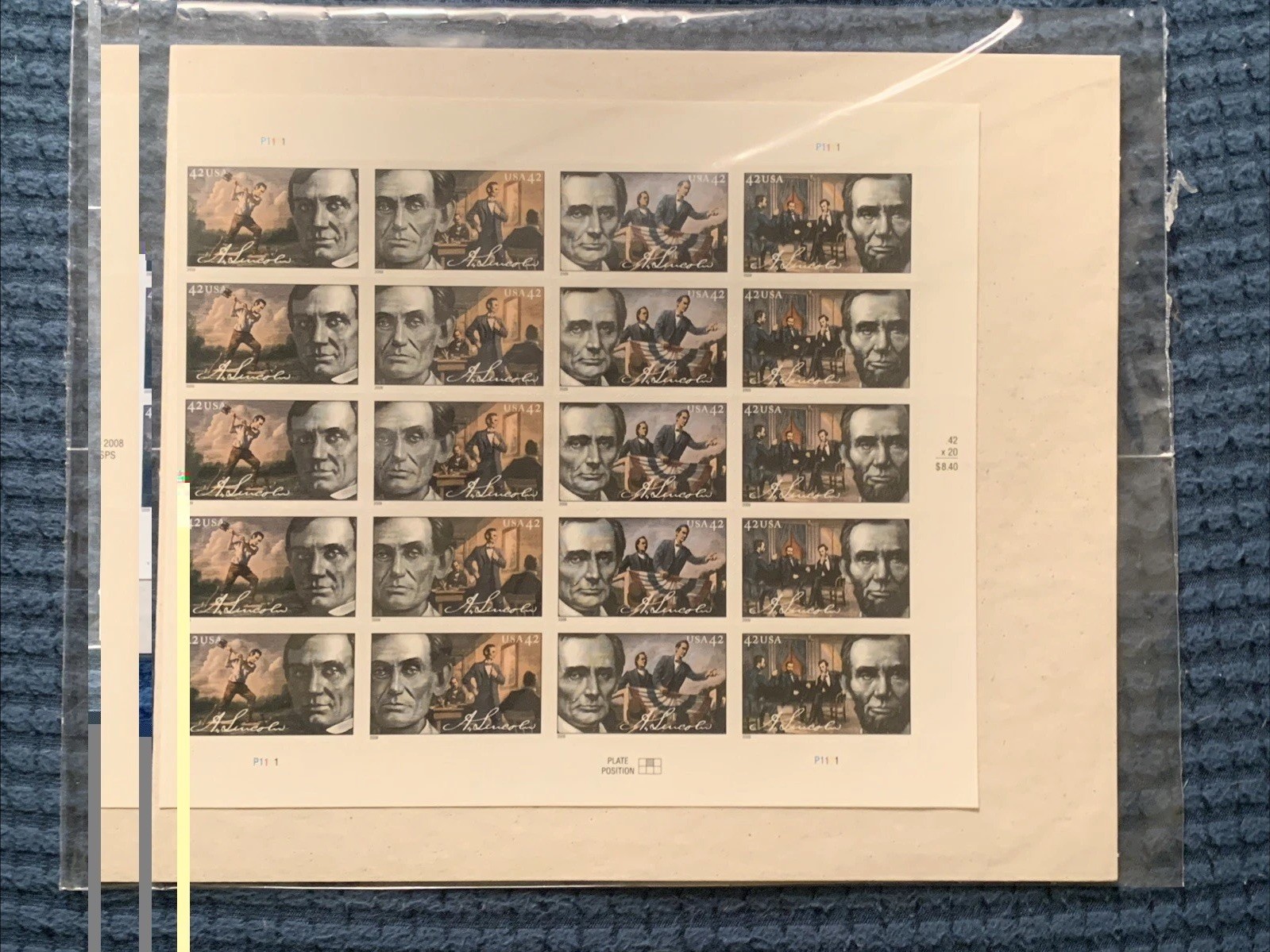 US 2009 SC 4380-4383 42c President Abraham Lincoln – Sheet of 20 – MNH SEALED