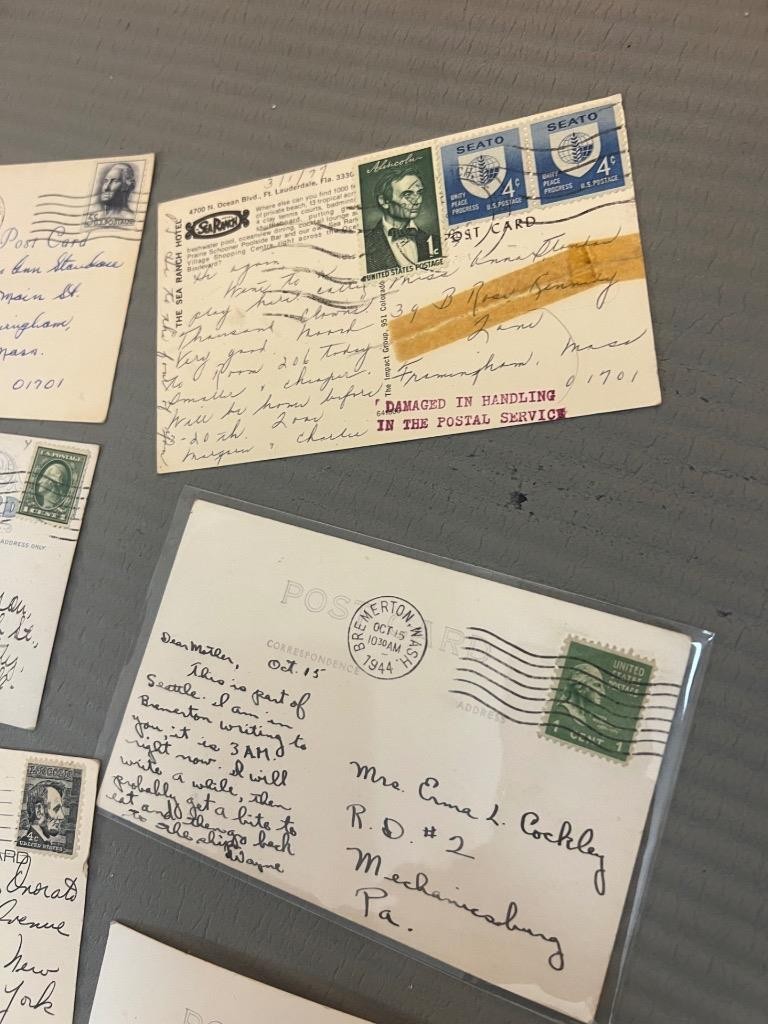Lot of 17 postcards misc ages early 1900’s Stamps lincoln washington (B2024B)