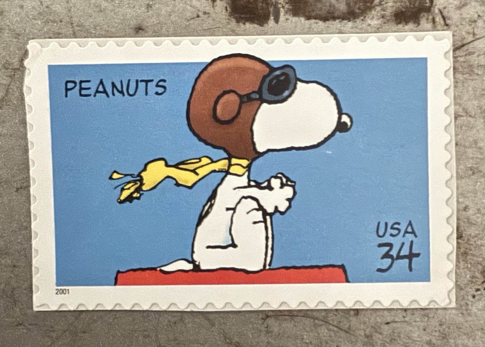 2001 SNOOPY Flying Ace Red Baron PEANUTS Comic Strip -MINT- Single Stamp