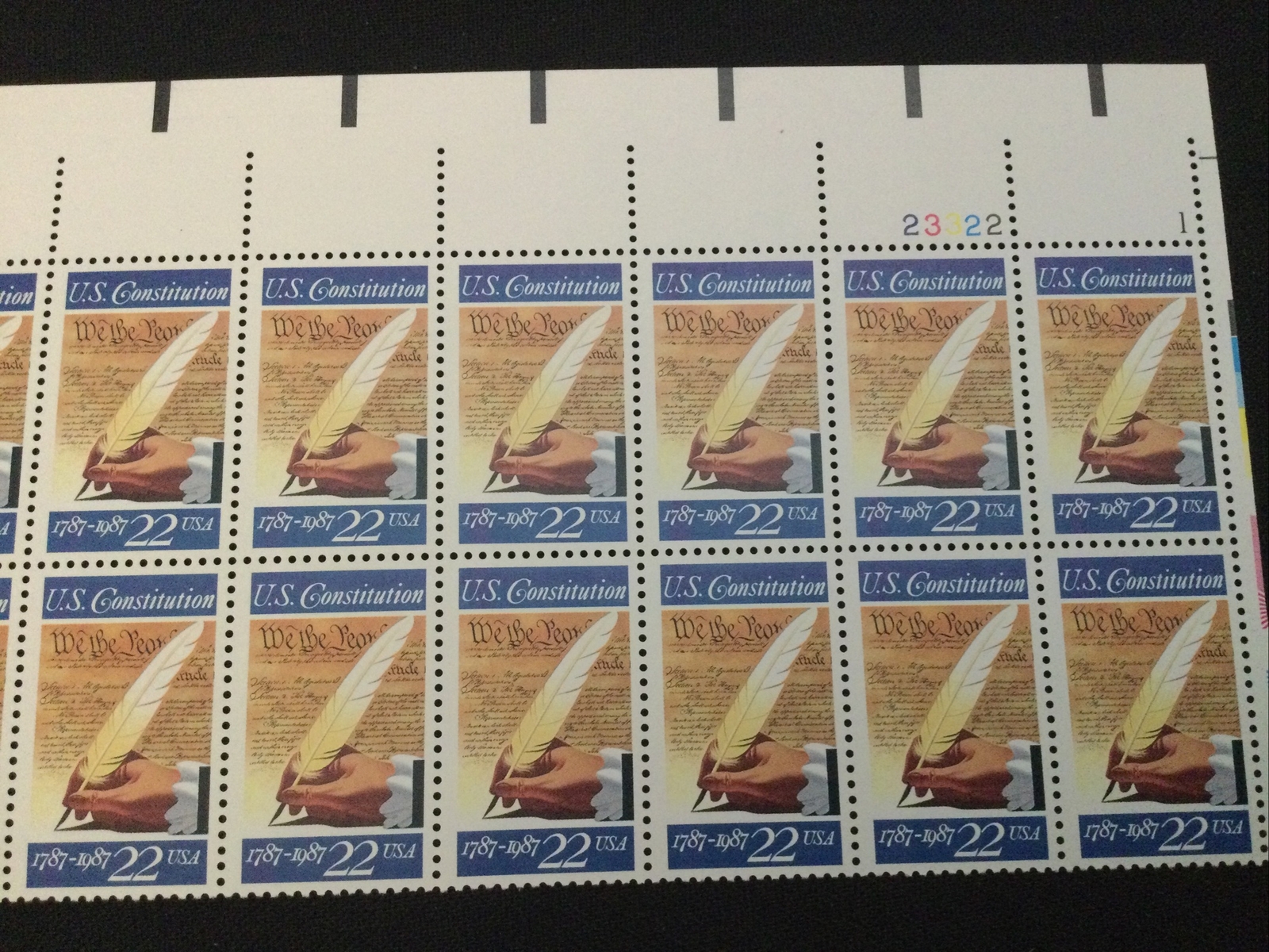 20 USPS Stamps 22 Cent – Signing of the U.S. Constitution – Scott 2360 MNH