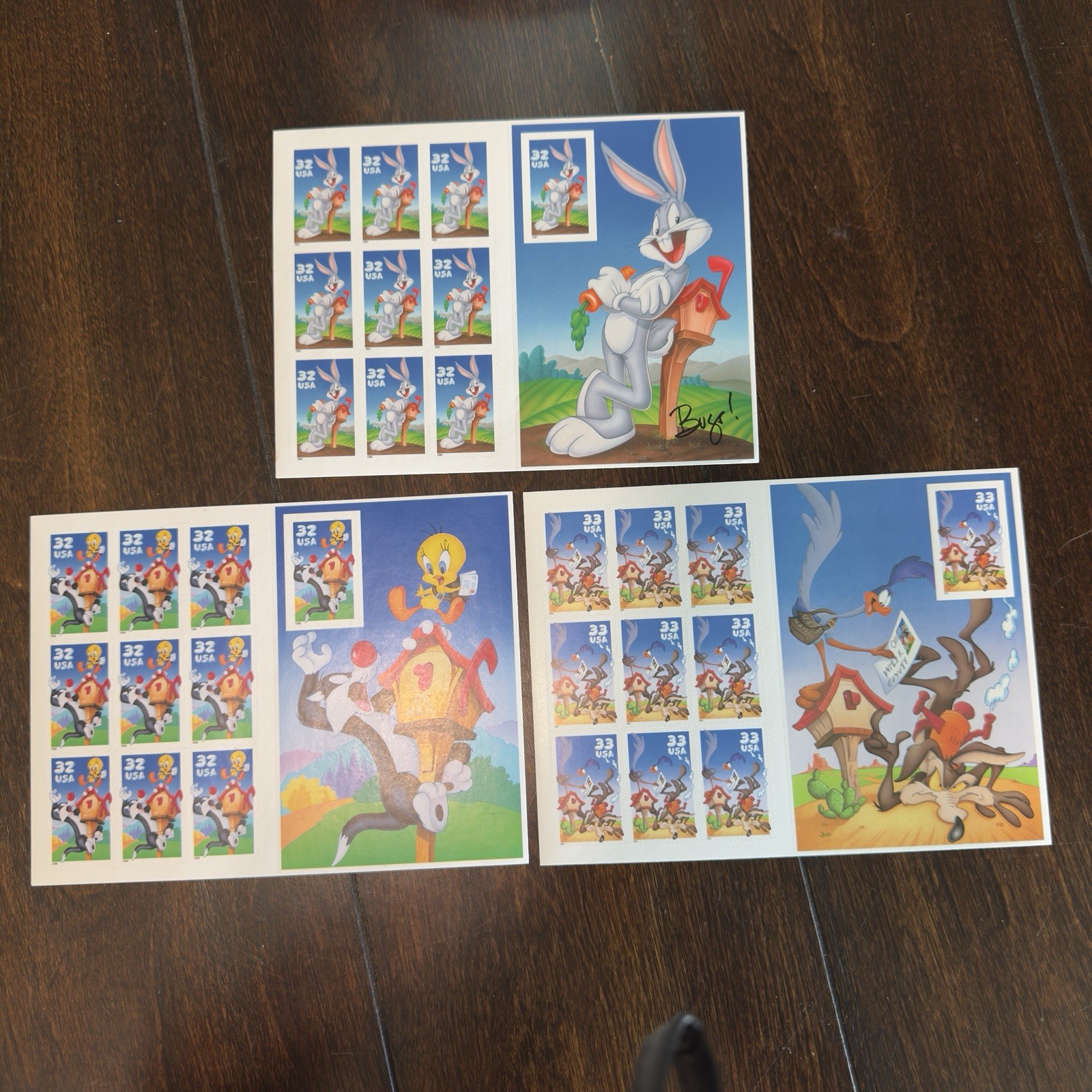 3 Booklets x 10 = 30 of LOONEY TUNES Bugs Bunny Tweety Bird US Postage Stamp MNH