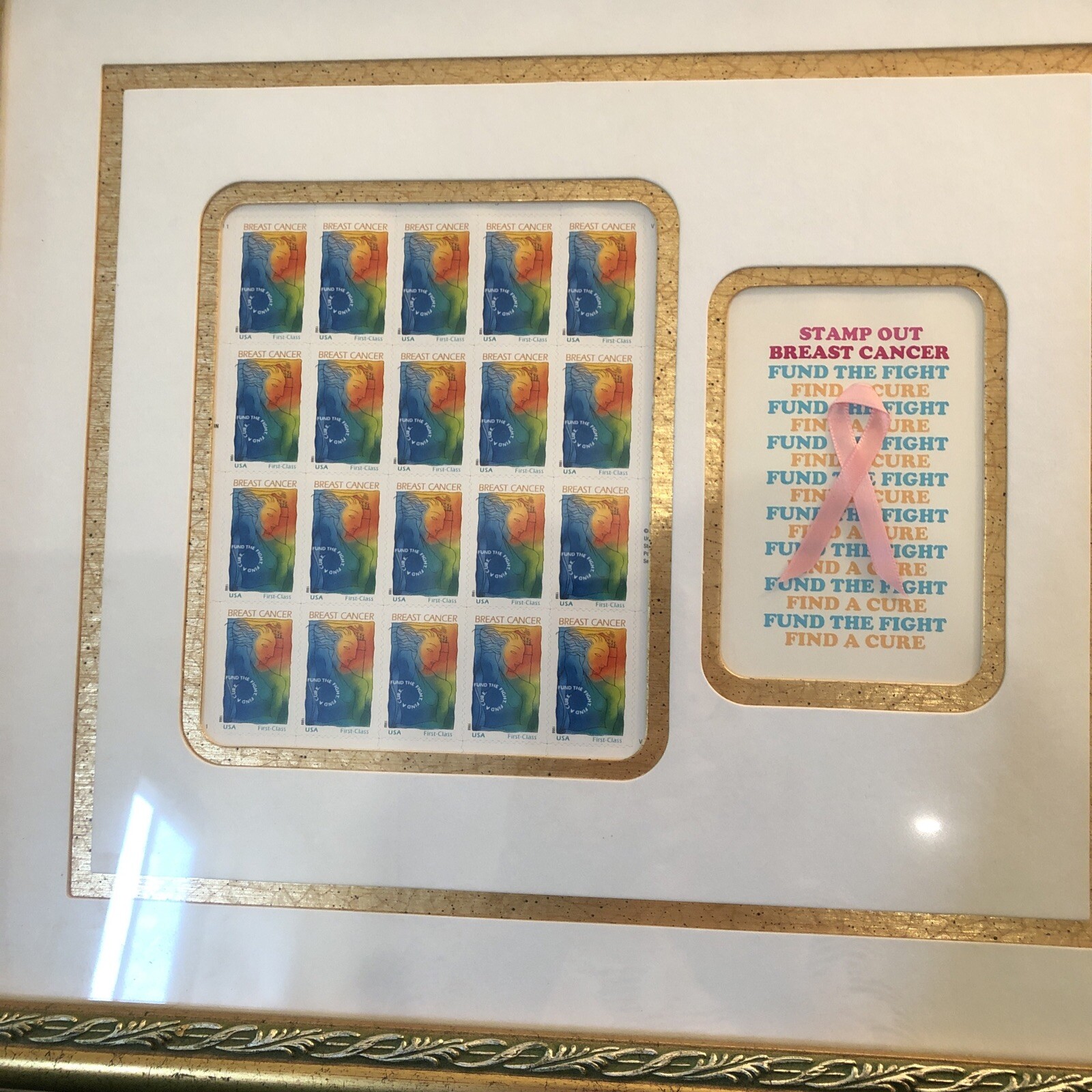 US Postal Service 2000 Stamp Out Breast Cancer 18” X 16” Wall Hanging
