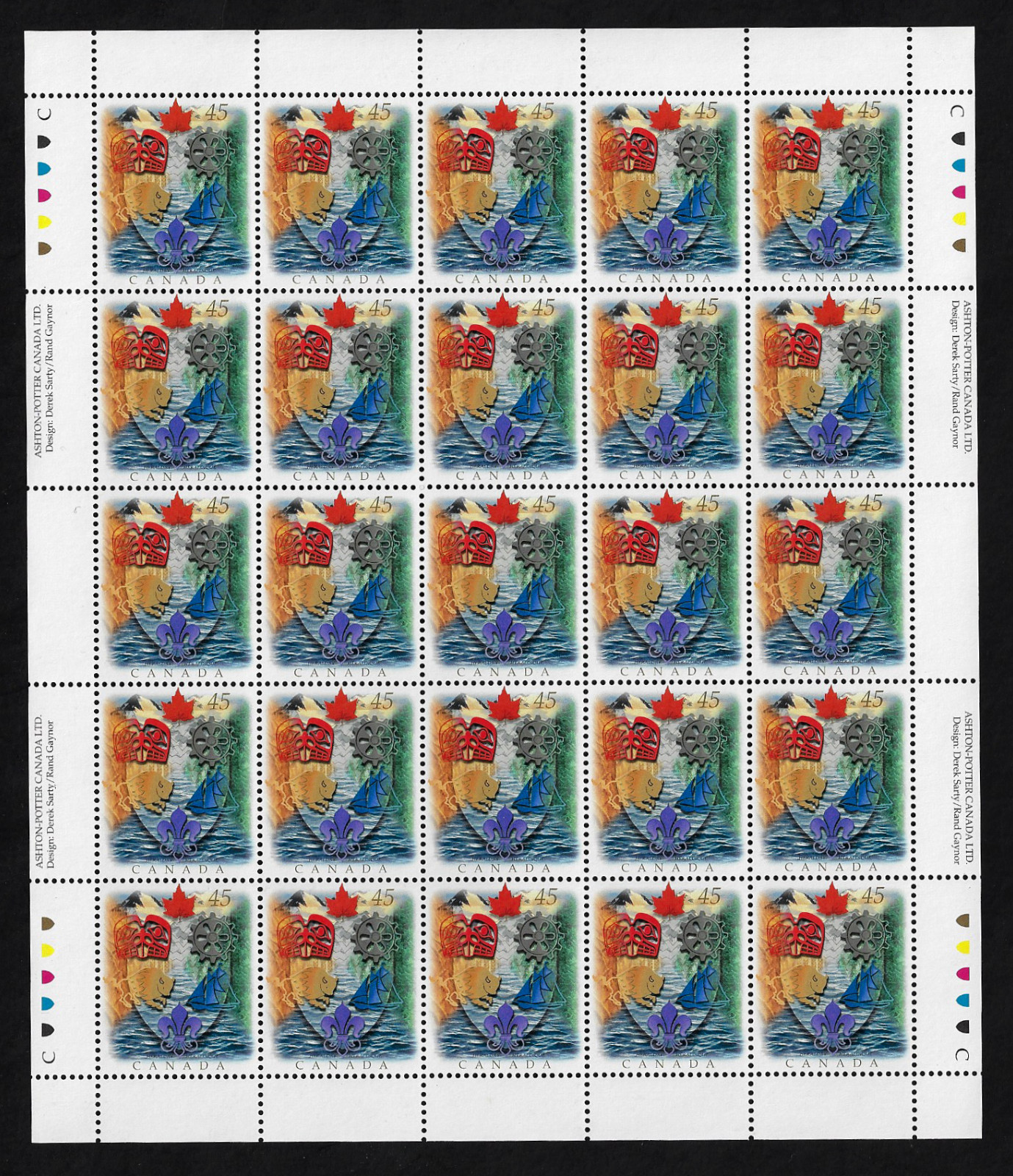 Canada -Full Pane of 25 -Congress of Genealogical & Heraldic Sciences #1614 MNH