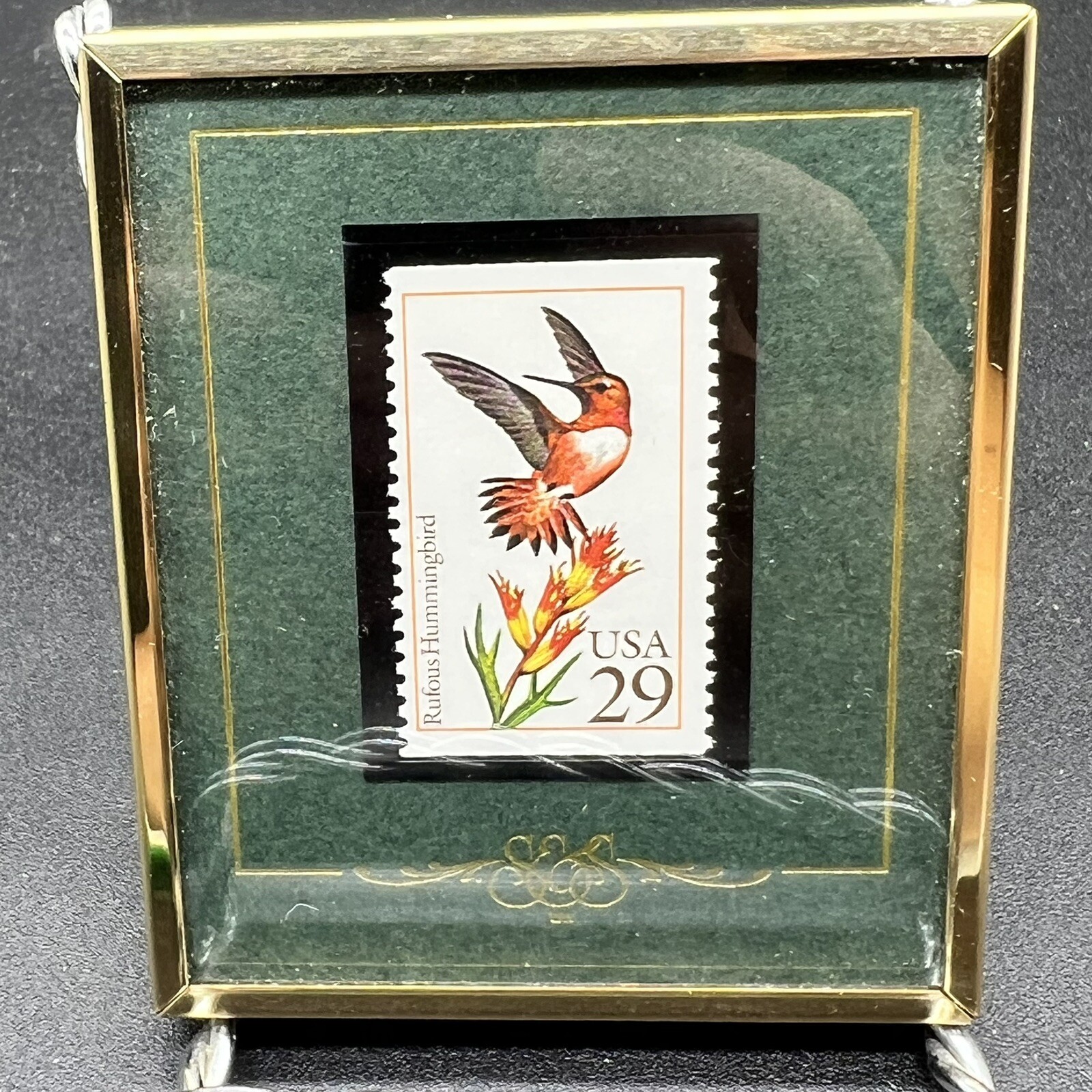 Vintage Framed 1993 Stamps & Stories Commemorative Stamp – Rufous Hummingbird