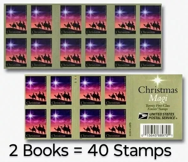 80 FOREVER STAMPS USPS 4 Books/Panes CHRISTMAS CARDS HOLIDAYS