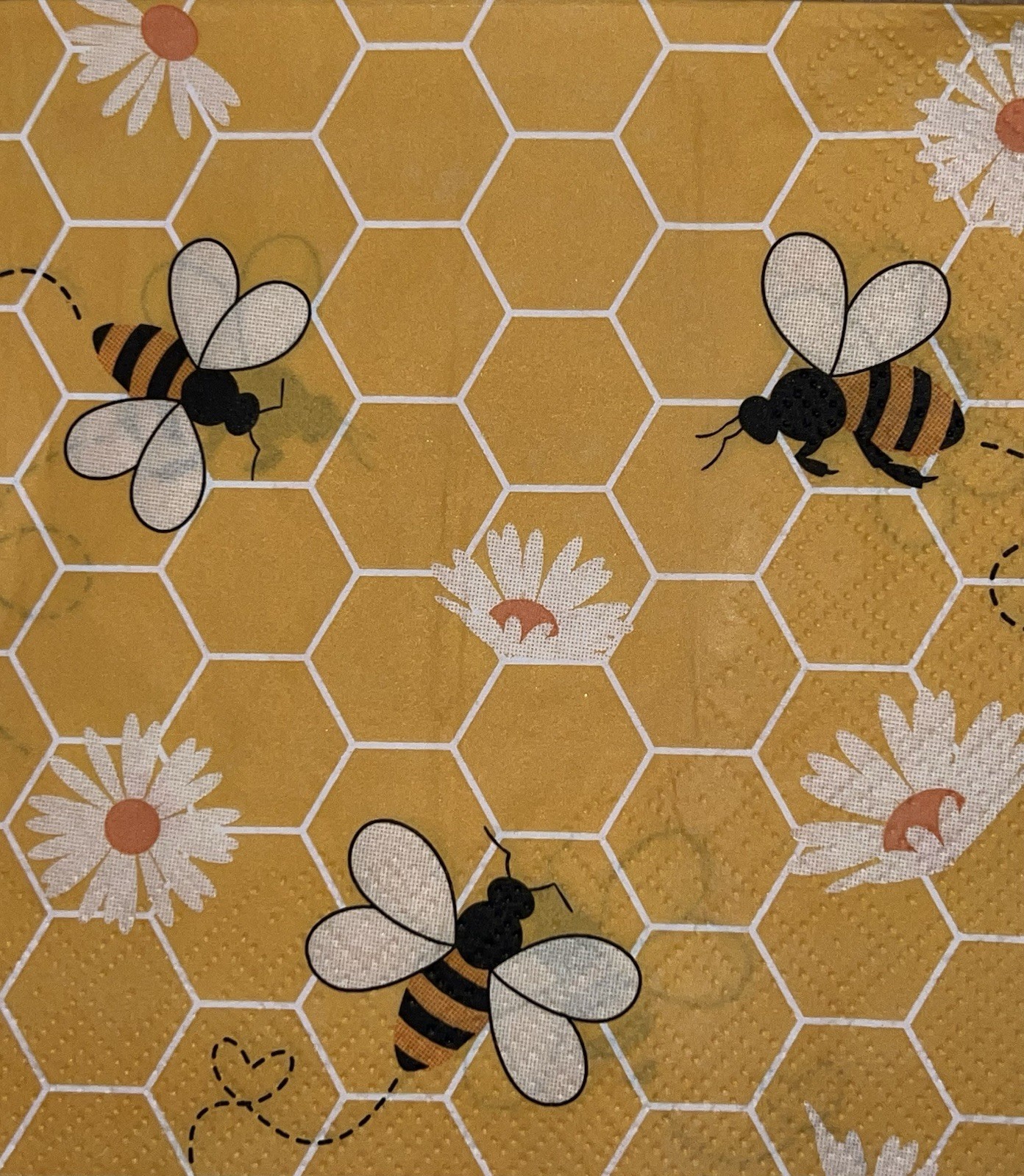 FOUR Paper BEVERAGE/COCKTAIL Decoupage Art Craft Napkins Honey Bee/Bees/bee Kind
