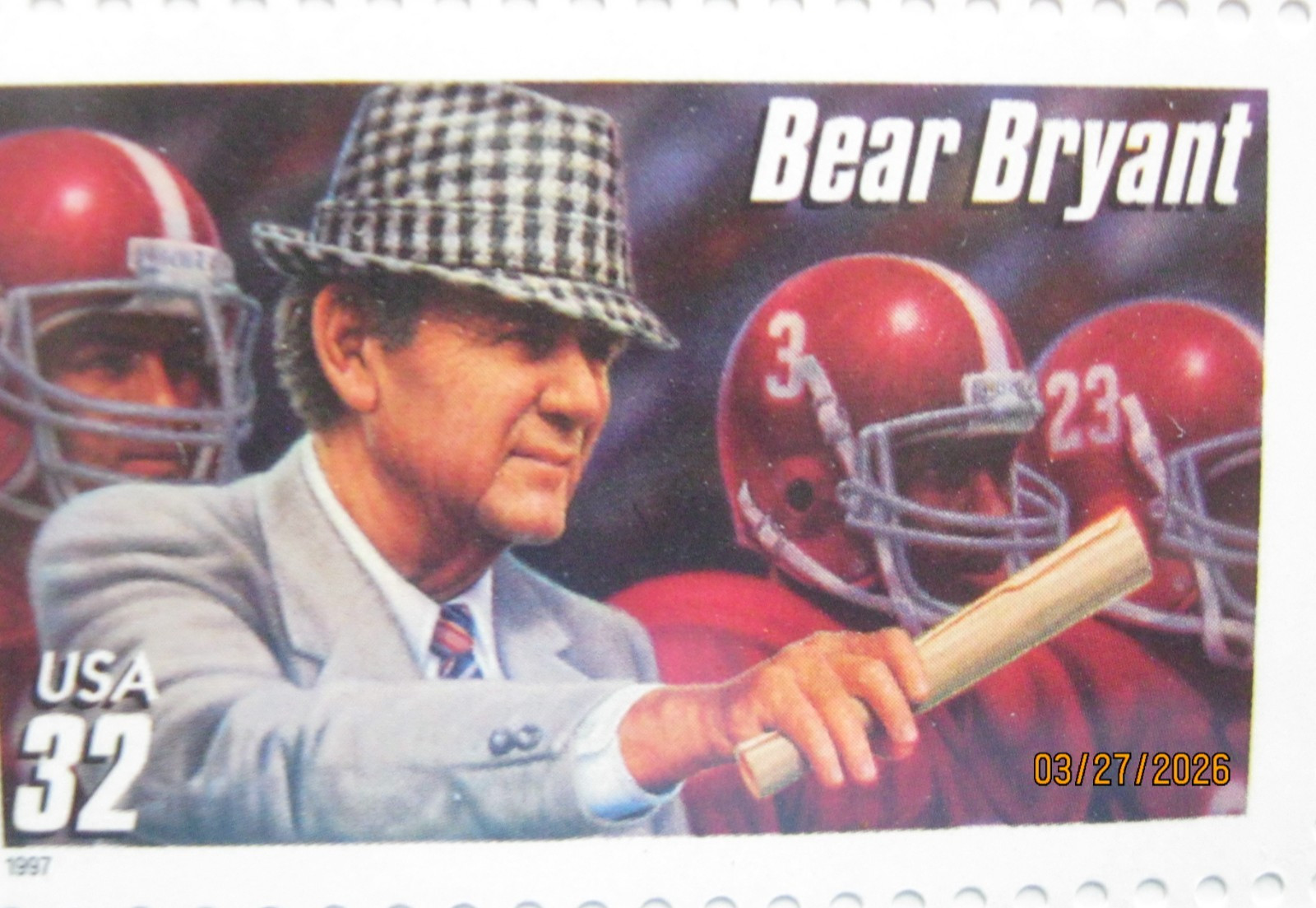 1996 LEGENDARY FOOTBALL COACHES UNCUT USPS PRESENTATION BLOCK OF 20 STAMPS