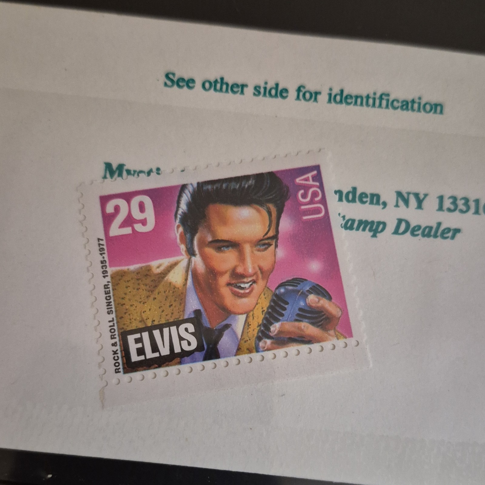 Elvis Presley 29 Cent USA Postage Stamp Music Rock and Roll Pink Black