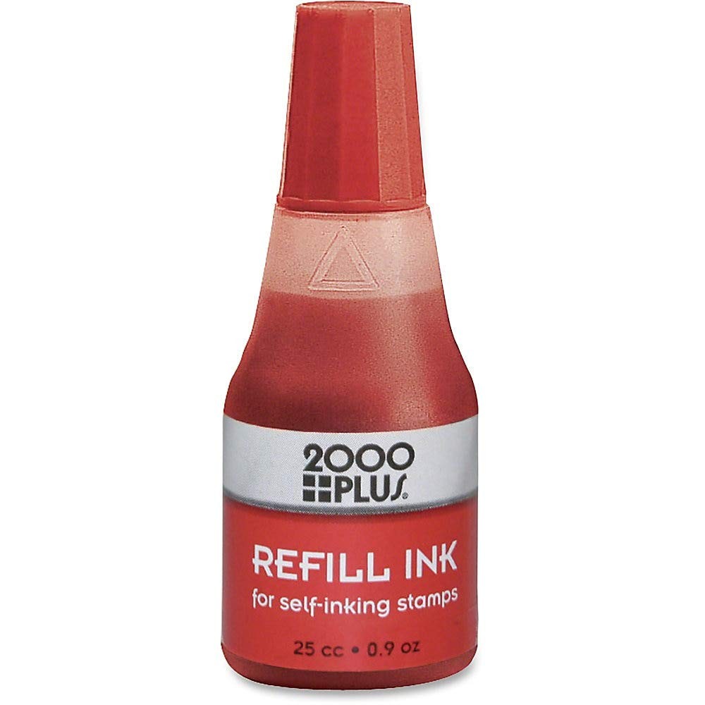 2000 Plus Ink Refill for Self-Inking Stamps and Stamp Pads, 0.9 fl oz, Red