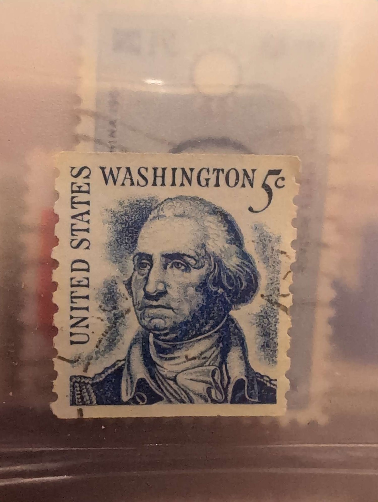1967 George Washington 5 Cent Blue US Postage Stamp