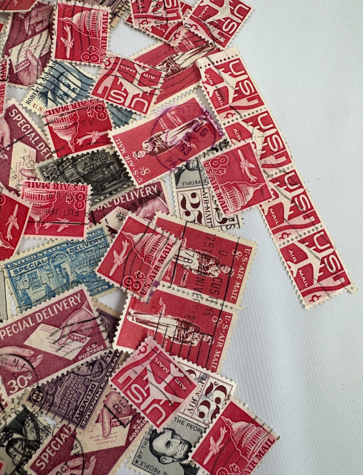 Vintage US Airmail and Special Delivery Stamp Mixture Lot 1940s-1960s Used