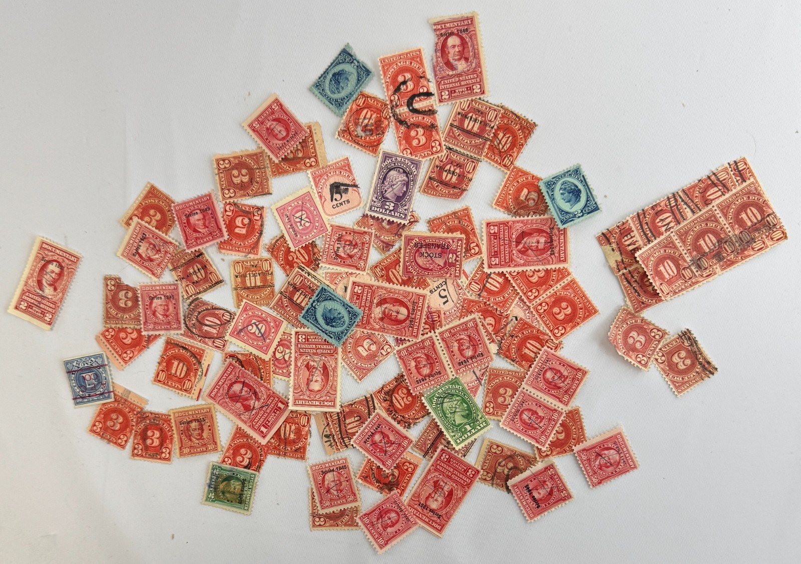 Large US Revenue and Postage Due Stamp Lot 1890s-1950s Documentary Revenue Back