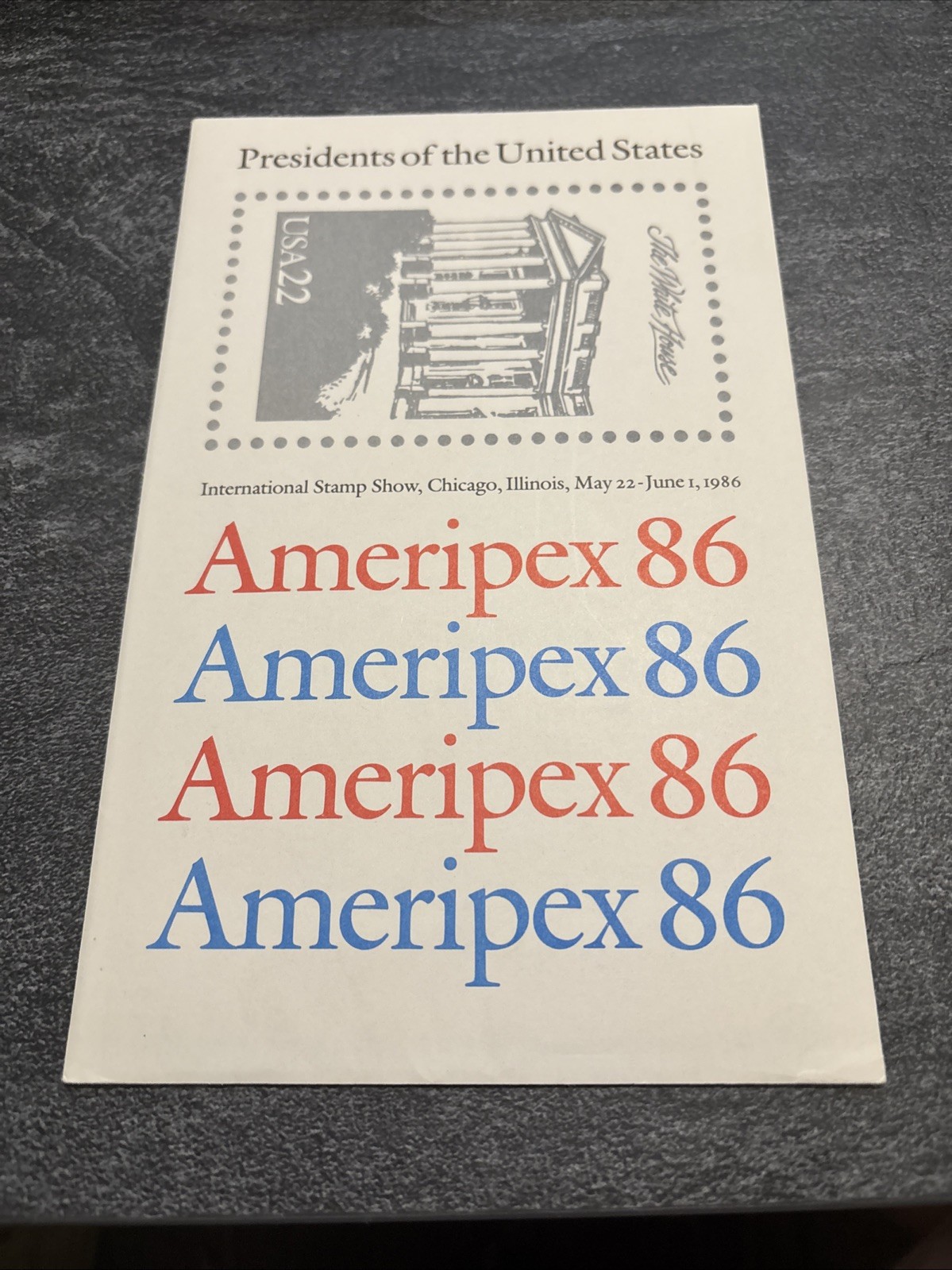 US SCOTT 2216 – 2219 4 PANES OF 9 1986 AMERIPEX STAMPS 22 CENT FACE MNH