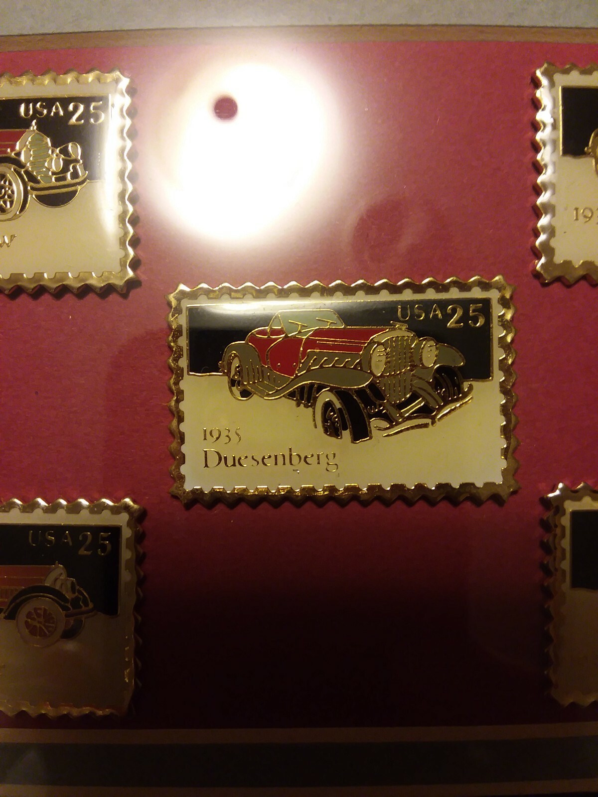 25 Cent Postage Stamps Automobile Design Pinbacks In Frame By Jonathan Grey