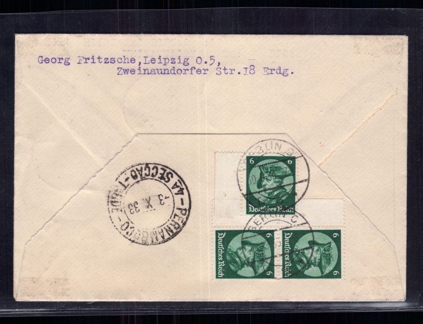 Zeppelin receipt – 7. South America Trip 1933 / WedFri Chicago Trip, n….