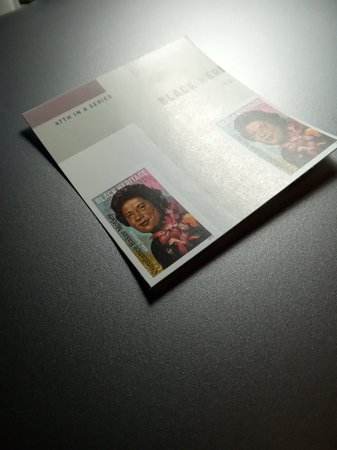 USA 2024 Sc #5830a 4ever CONSTANCE BAKER MOTLEY Imperf/NDC Gutter pair Mint